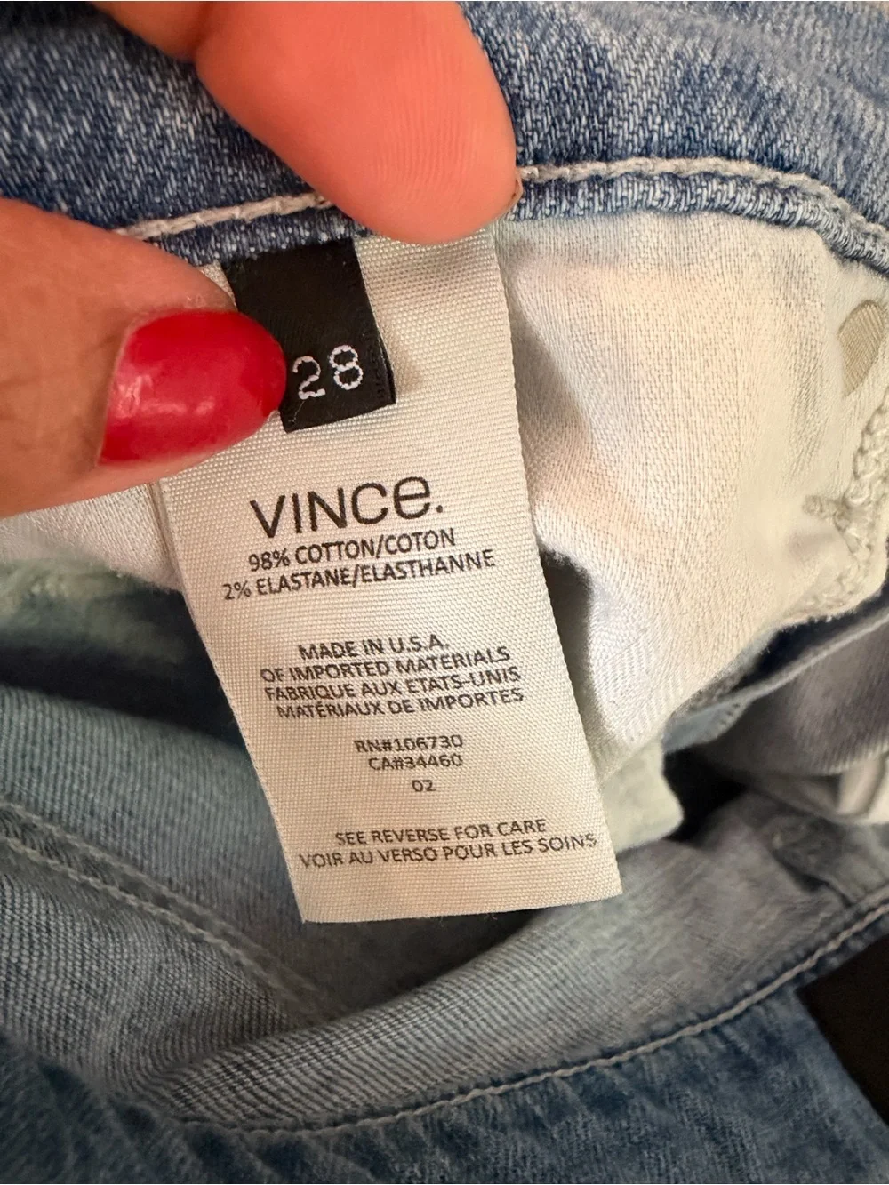 Vince Ombre Light Blue Crop Jeans size 28 - Picture 6 of 8